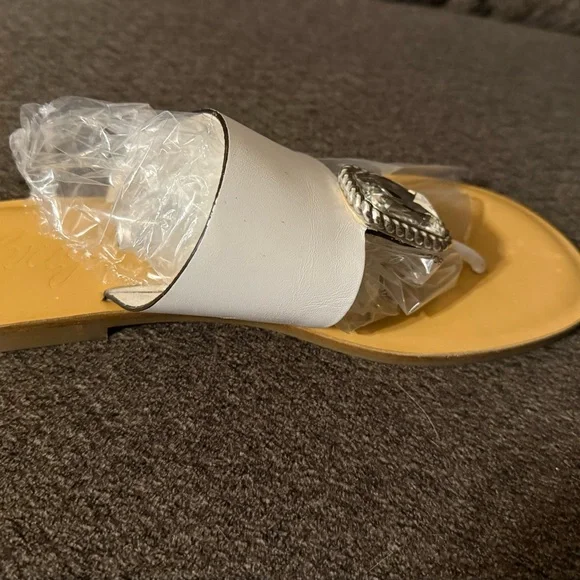 Brighton optic white Allure sandals 9.5M leather New without box - Picture 10 of 12